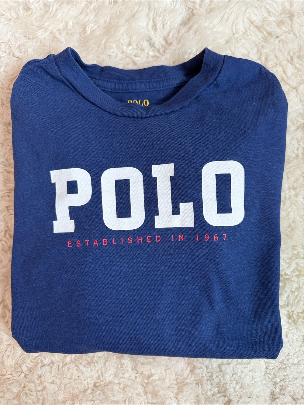 Polo by Ralph Lauren Navy Long-Sleeve 'POLO' Logo Tee - Picture 1 of 6